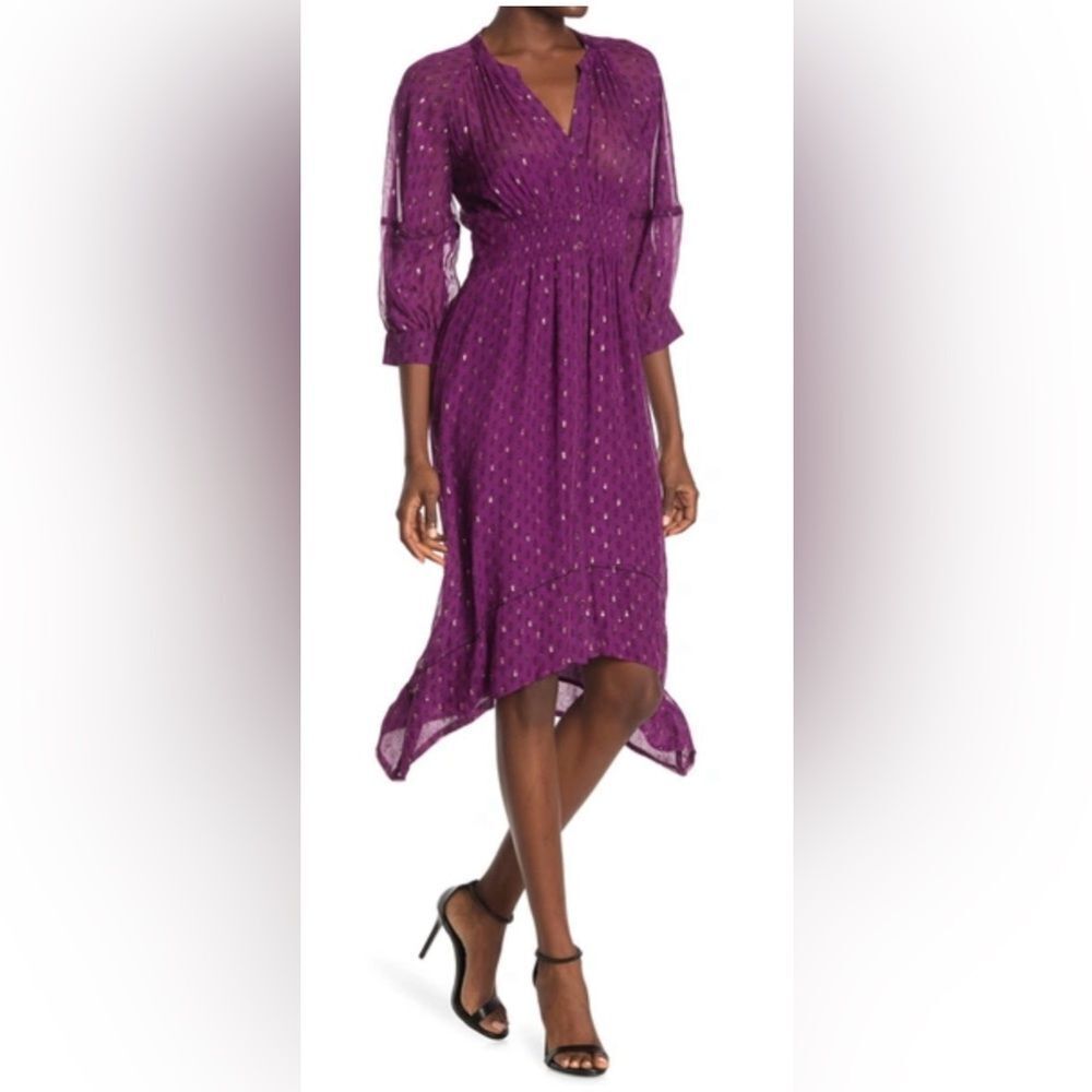 ba&sh Shimmering Purple High Low Dress, US2